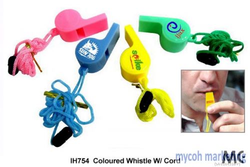 Coloured Whistle W/ Cord